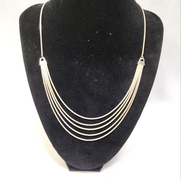 Apostrophe Multi-Strand Silver Necklace - Picture 2 of 7